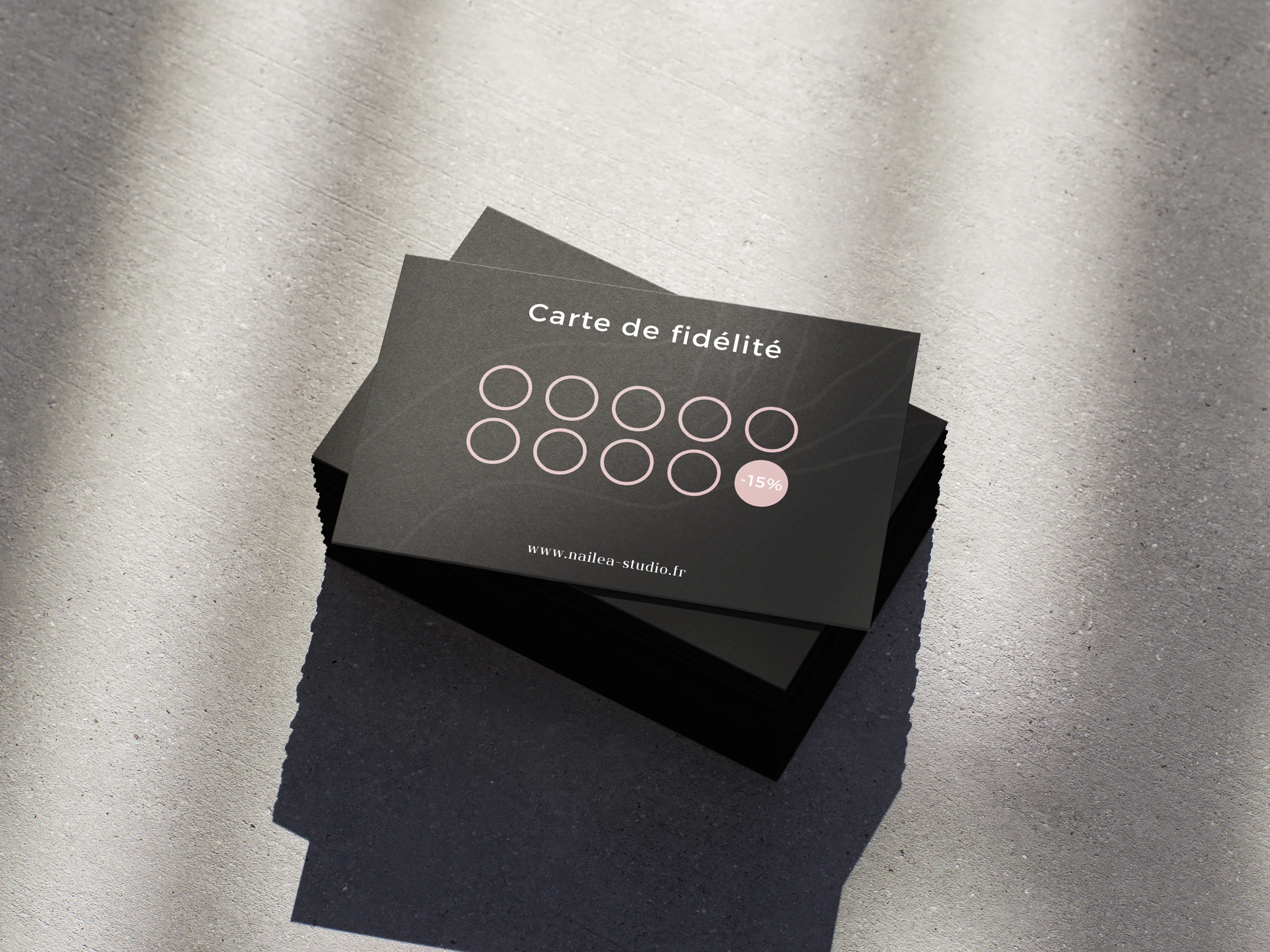 Carte de fidélité Nailéa Studio avec système de tampons